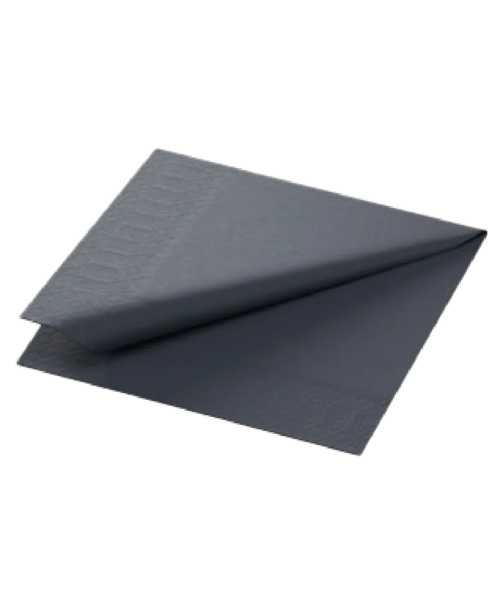TISSUE NAPKIN 9.5"x9.5" 2-PLY 24x24cm BLACK - 2400/CASE