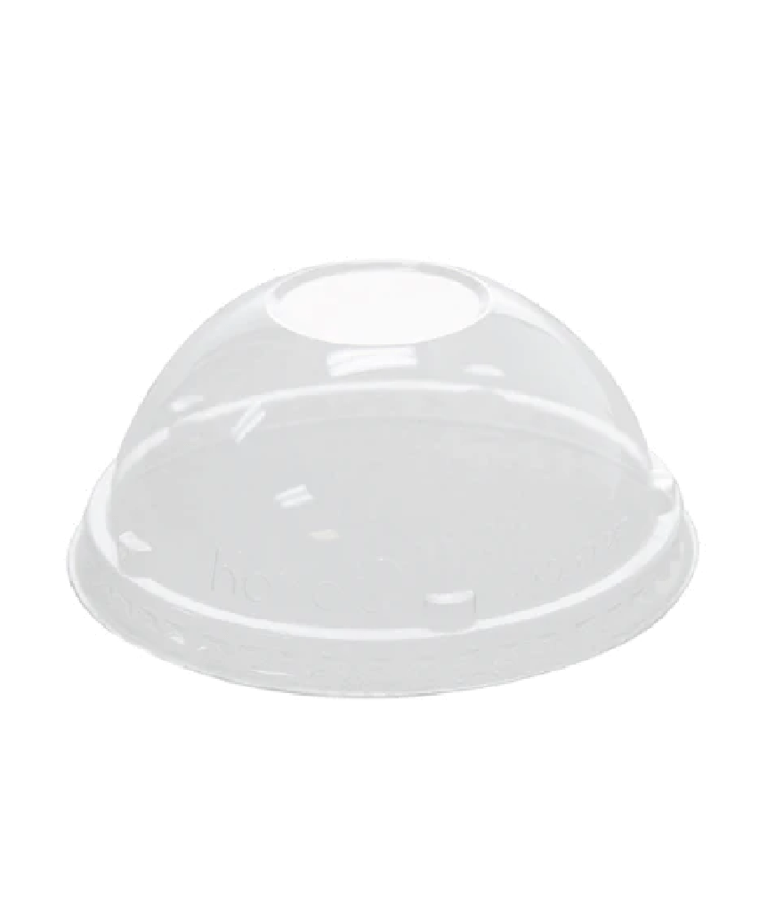 DOME LID PLASTIC CLEAR  ROUND FOR 5oz PAPER HOT OR COLD CONTAINER 87mm Karat RECYCLABLE - 1000/CASE