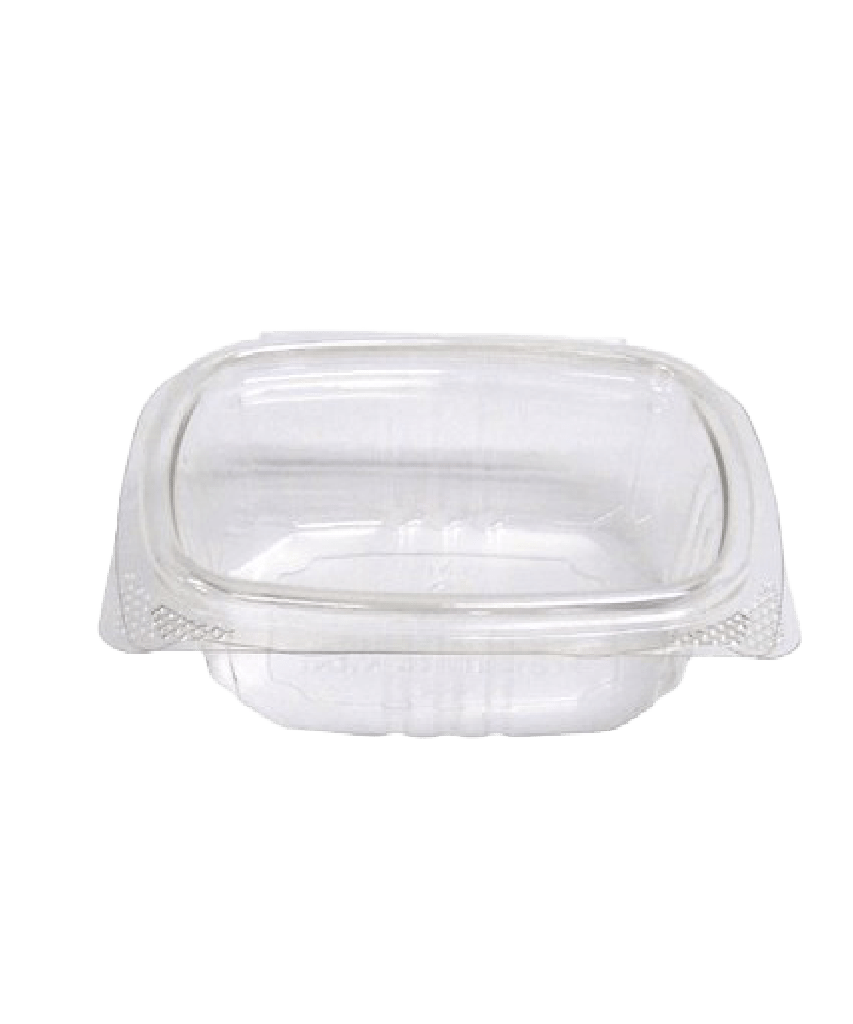 FOOD CONTAINER 4oz TAMPER EVIDENT CLEAR RPET DELI HINGE LID - 400/CASE