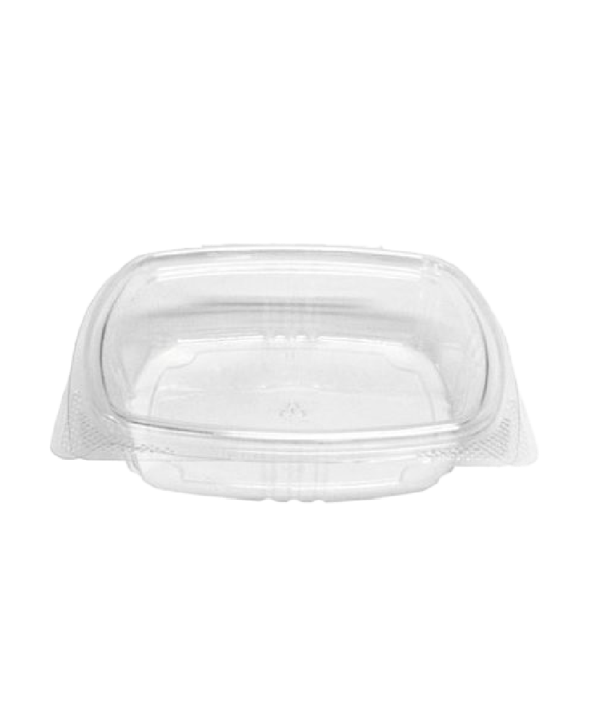 FOOD CONTAINER 8oz TAMPER EVIDENT CLEAR RPET DELI HINGE LID  - 200/CASE