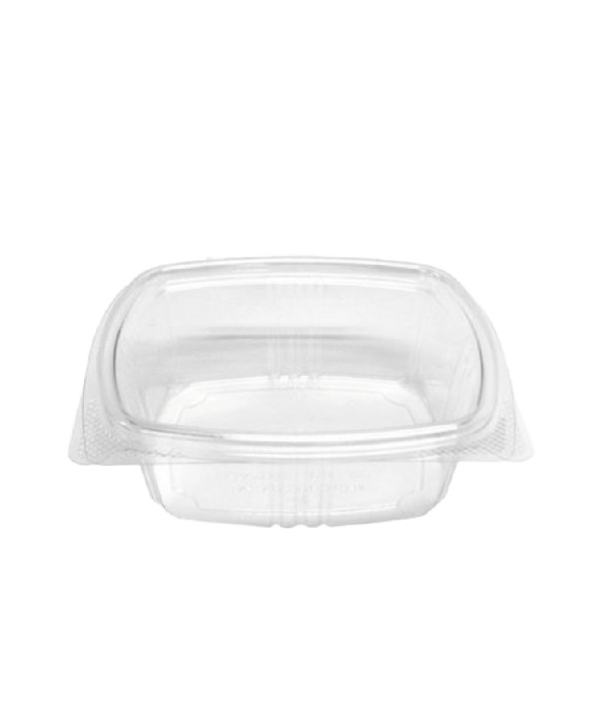 FOOD CONTAINER 12oz TAMPER EVIDENT CLEAR RPET DELI HINGE LID - 200/CASE