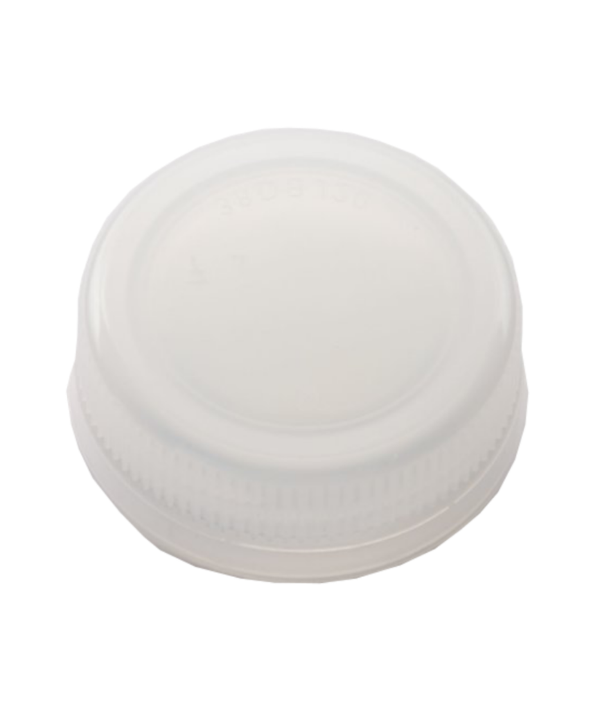 BOTTLE CAP PLASTIC 38MM TAMPER EVIDENT COLD BEVERAGE TRANSLUCENT SCREW FOR WATER DAIRY JUICE COLDBREW - 2500/CASE