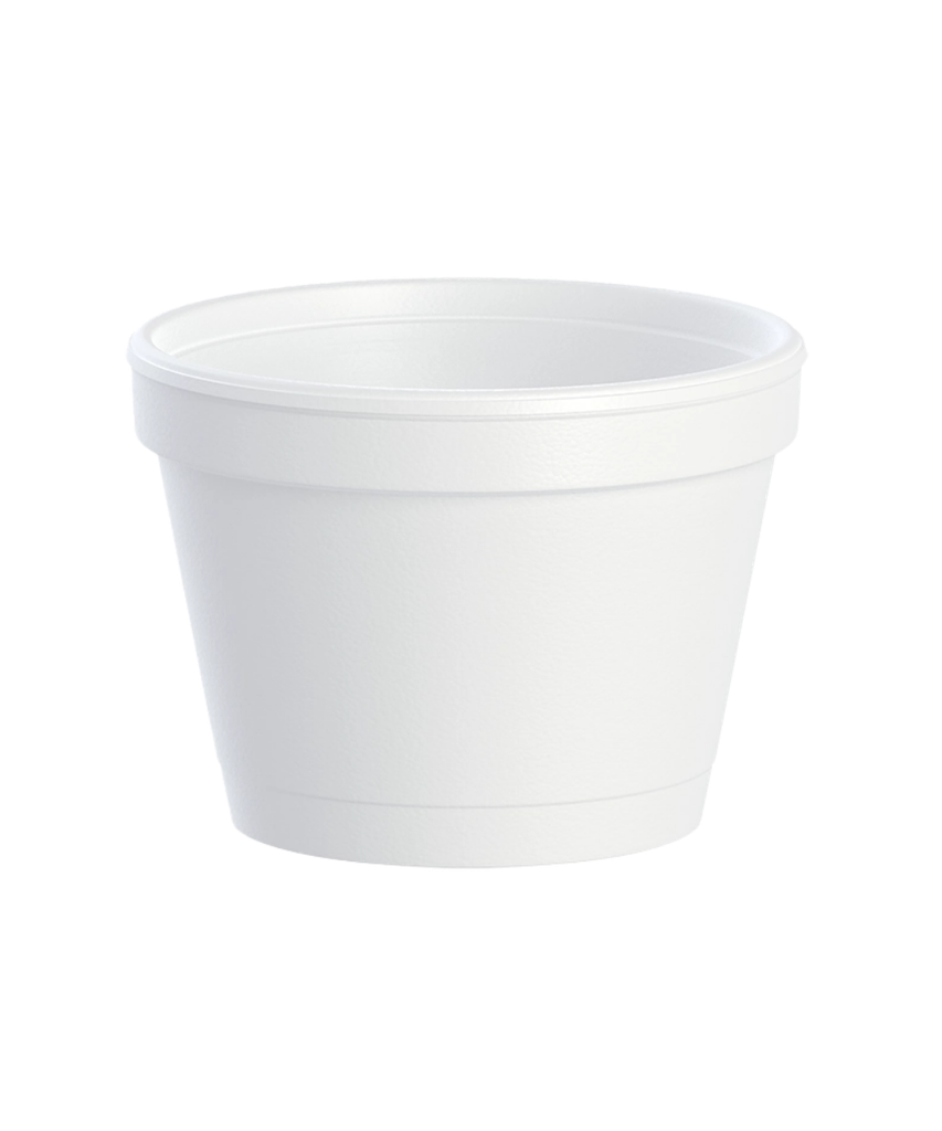 FOOD CATERING CUP 4oz EPS FOAM ROUND SQUAT WHITE - 1000/CASE
