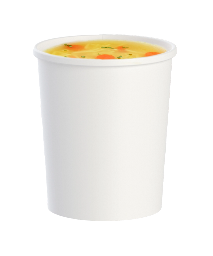 CONTAINER 32oz PAPER POLY WHITE DBL HOT OR COLD FOOD MOISTURE RESISTANT - 500/CASE