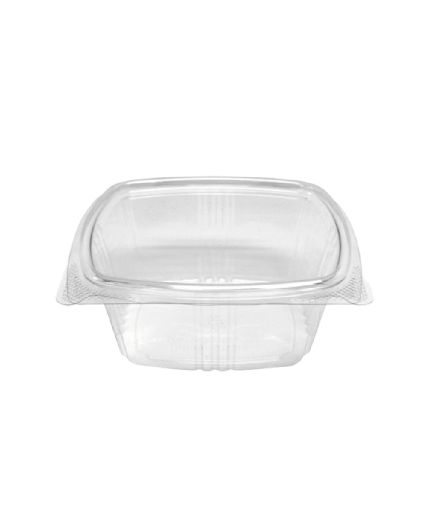 FOOD CONTAINER 16oz TAMPER EVIDENT CLEAR RPET DELI HINGE LID - 200/CASE