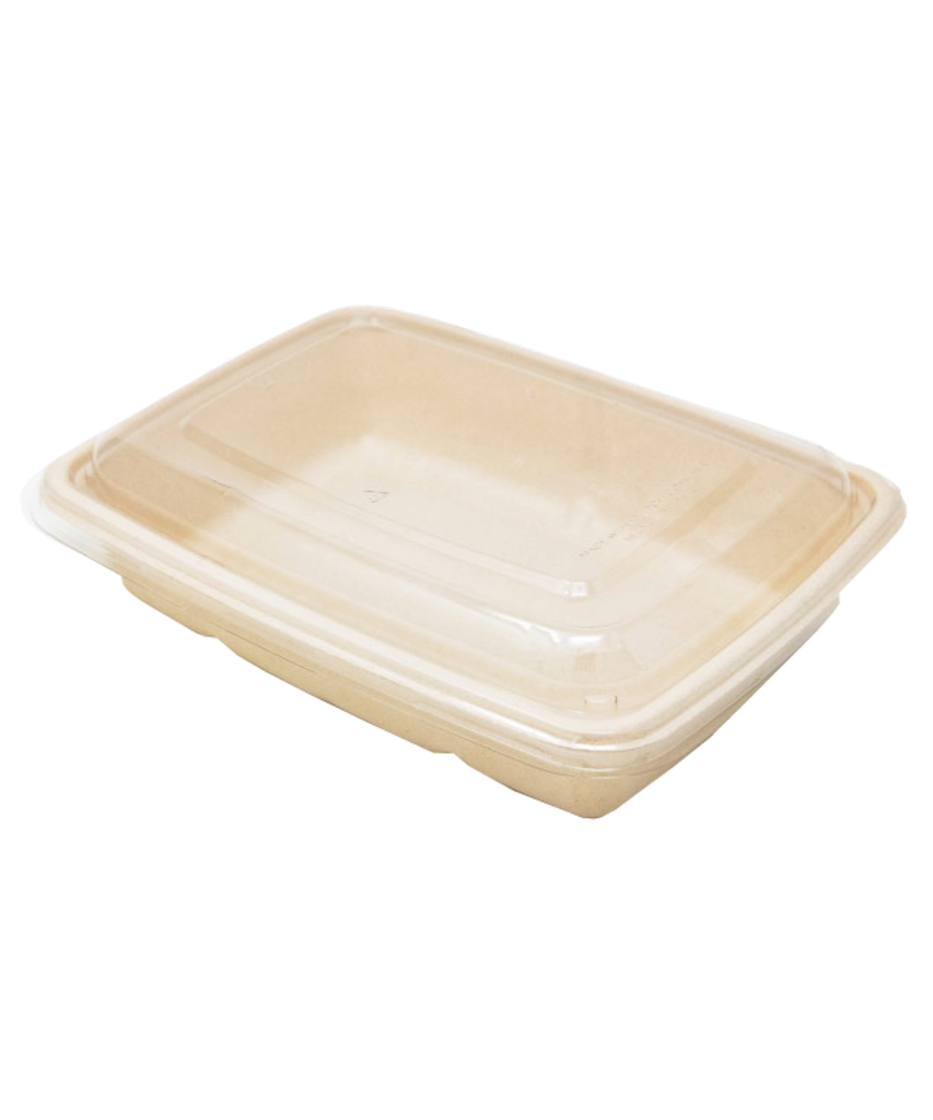 CLEAR LID RECTANGLE FOR 9"x6" 30oz PULP CONTAINER - 300/CASE