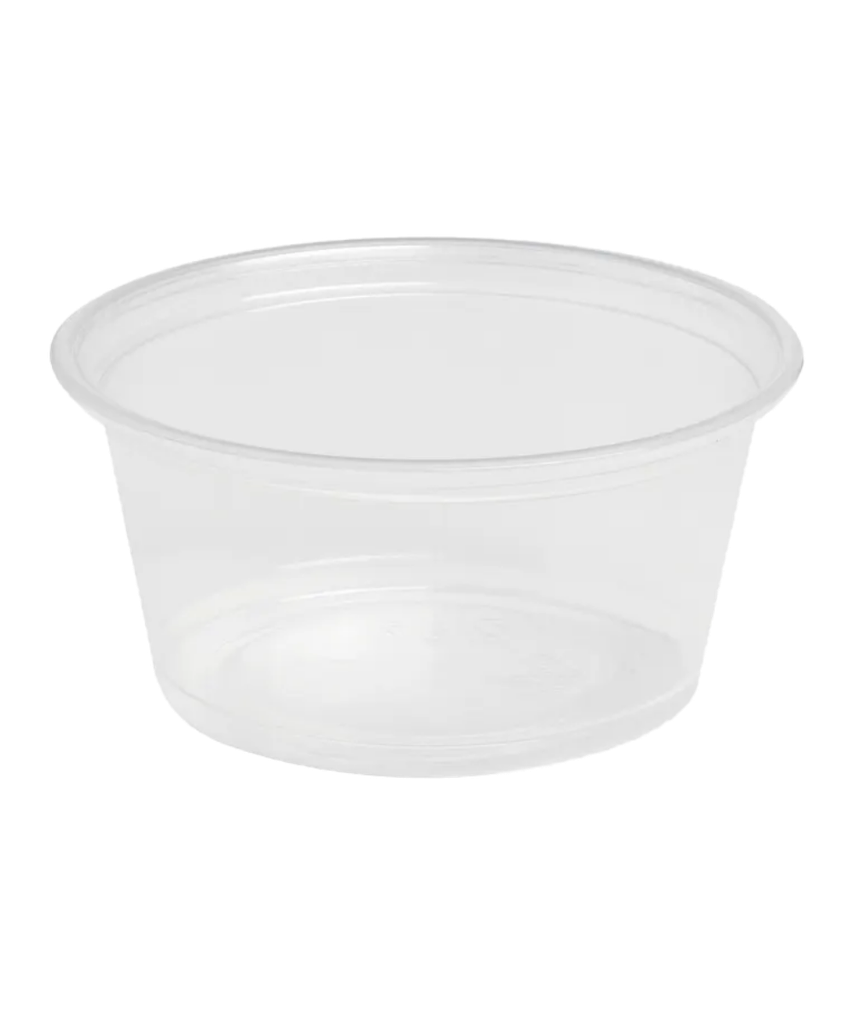 SOUFFLE / PORTION CUP 2oz PLASTIC CLEAR ROUND DIXIE 2.5"x2.5" 1.5" - 2400/CASE