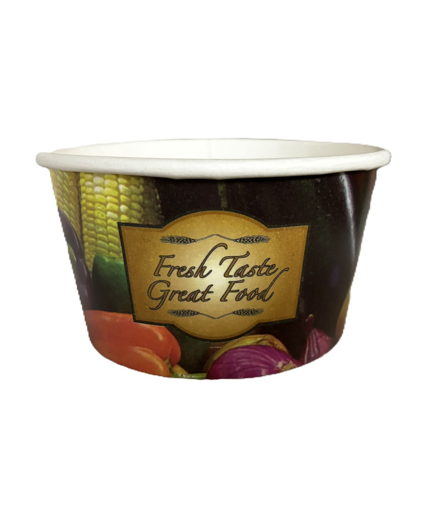 CONTAINER 12oz PAPER ROUND PRINT GREAT TASTE FOR HOT FOODS - 1000/CASE