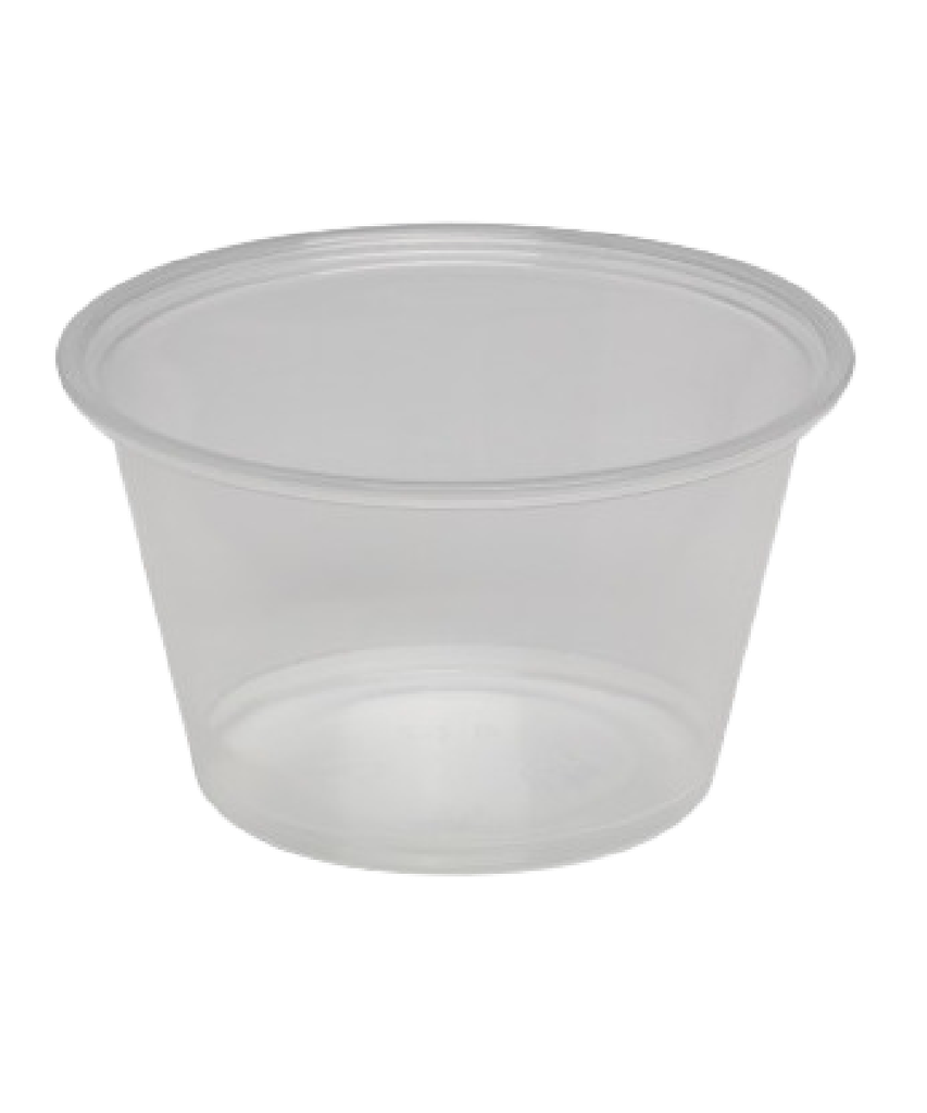 SOUFFLE / PORTION CUP 4oz PLASTIC CLEAR ROUND DIXIE - 2400/CASE