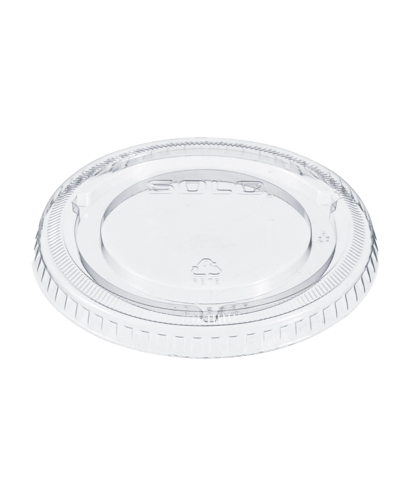 CUP LID 9-12oz FLAT PLASTIC ROUND CLEAR NO-SLOT NON-VENT COLD BEVERAGE - 1000/CASE