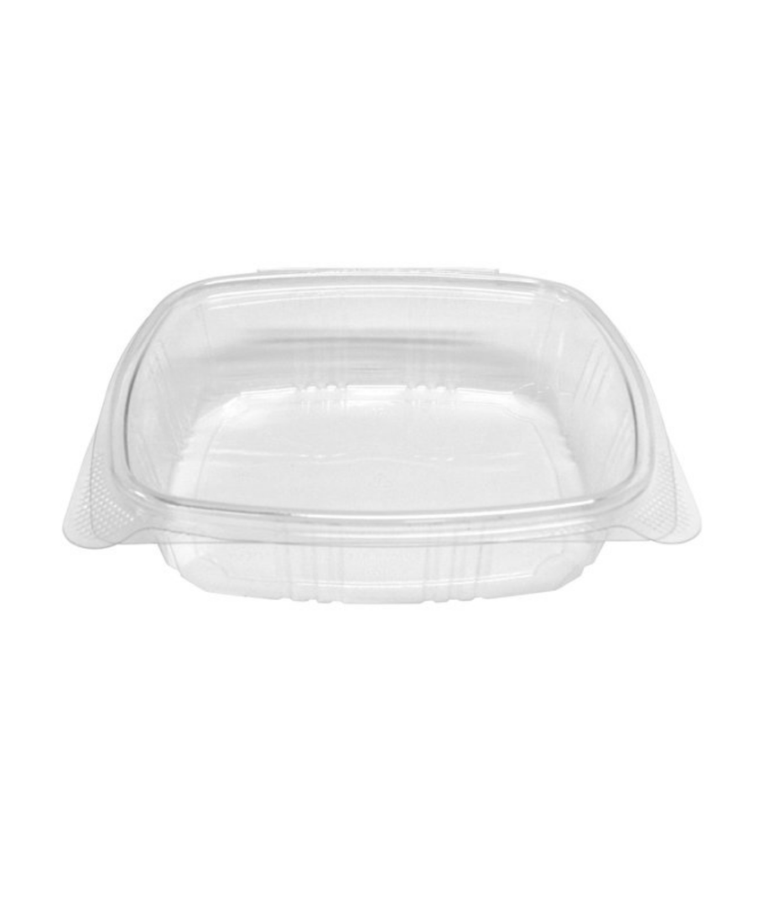 FOOD CONTAINER 24oz TAMPER EVIDENT CLEAR RPET DELI HINGE LID - 200/CASE