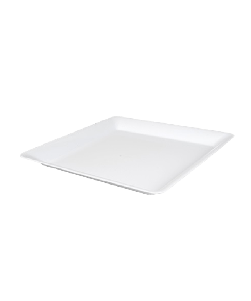 CATERING TRAY 18"X18" PLASTIC WHITE SQUARE SERVING PLATTER - 20/CASE