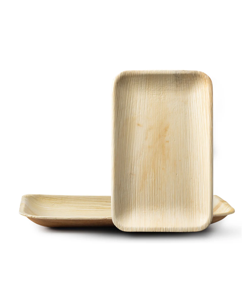 BIO DINING PALM LEAF PLATE 10" RECTANGLE - 100/CASE