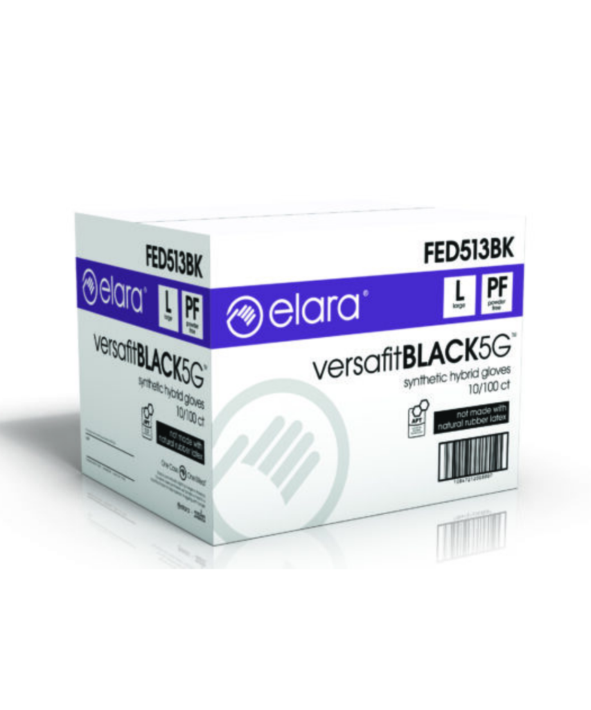 GLOVES VERSAFIT LARGE BLACK NITRILE ENHANCED SYNTHETIC - 1000/CASE