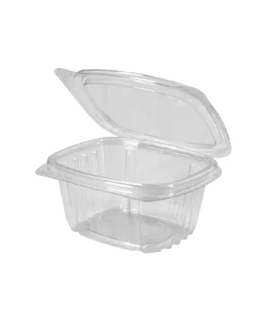 CONTAINER PLASTIC 6oz HINGED RECTANGULAR CLEAR - 400/CASE