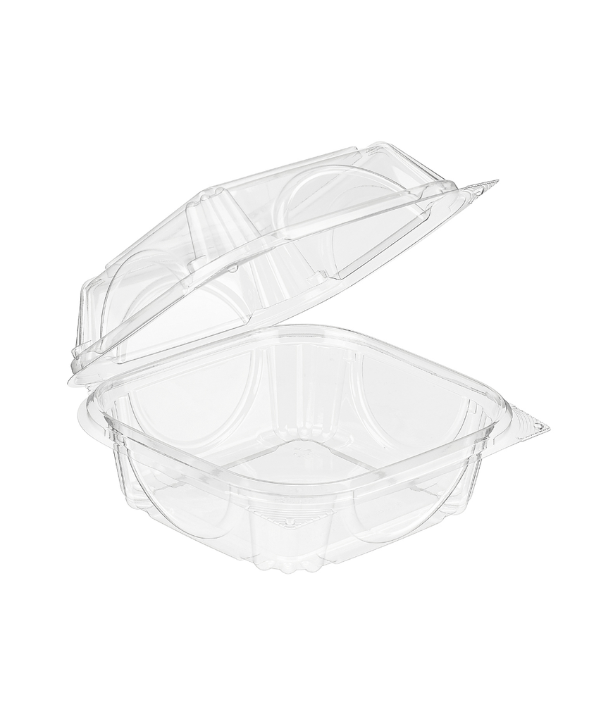 SANDWICH BOX 6"x6" CLEAR PETE VISIBLY FRESH - 330/CASE