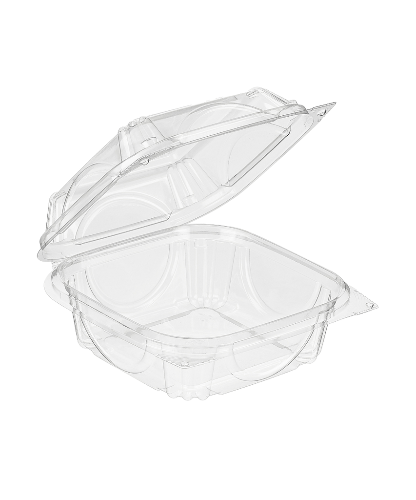 SANDWICH BOX 4.5"x4.5" CLEAR PETE VISIBLY FRESH - 330/CASE