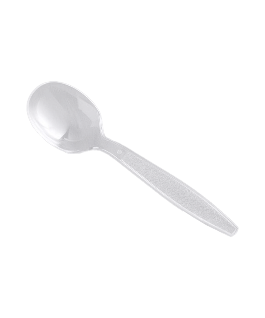SOUPSPOON EXTRA HEAVY PLASTIC CLEAR - 1000/CASE