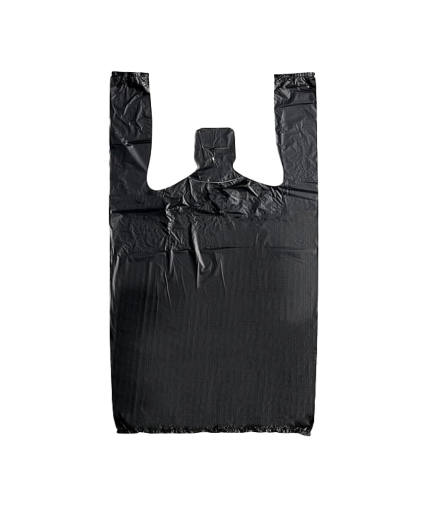 BAG PLASTIC 1/8 BLACK T-SHIRT - 1000/CASE