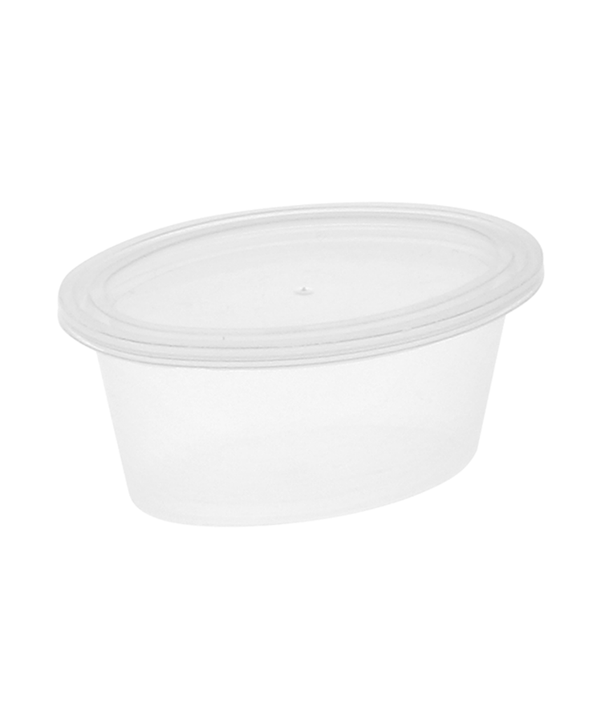 PORTION CUP PLASTIC OVAL ELLIPSO 3oz NATURAL w/LID  - 500/CASE