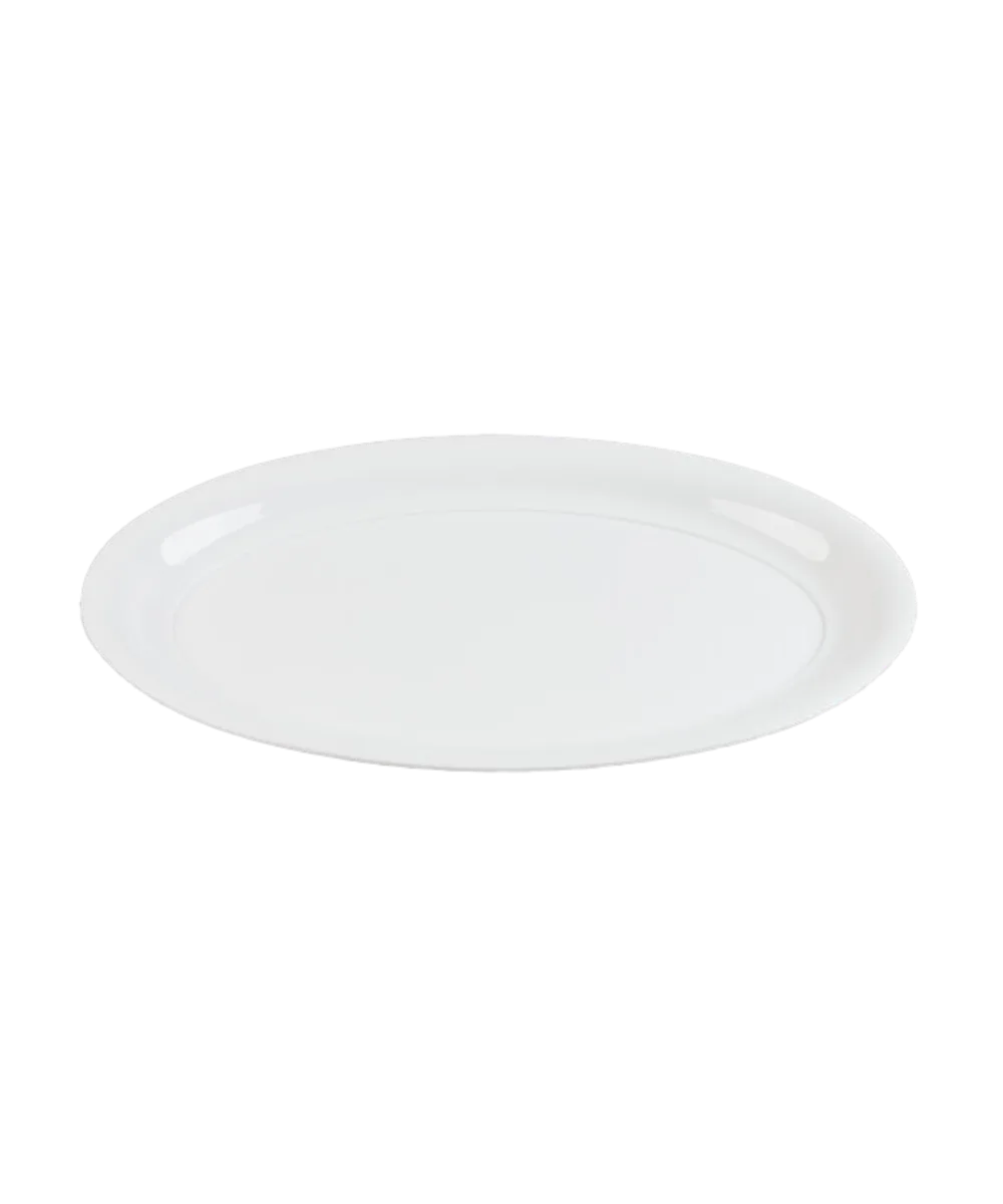 CATERING TRAY 21"X14" PLASTIC WHITE OVAL SERVING PLATTER - 20/CASE