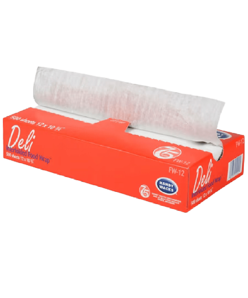 DRY WAXED 12"x10 3/4" WHITE PAPER INTERFOLDED MICROWAVABLE 500 DELICATESSEN SHEETS IN DISPENSER BOX - 6000/CASE