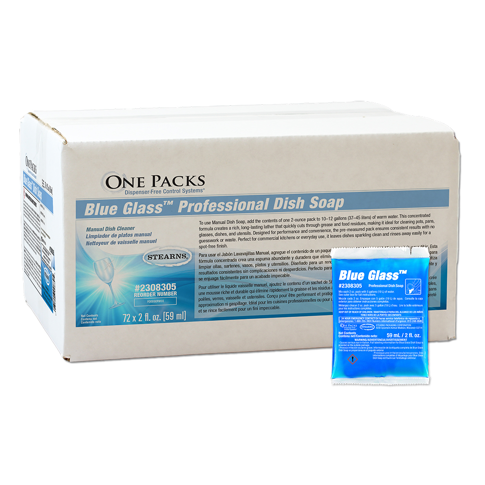 One Packs® Blue Glass™ Professional Dish Soap