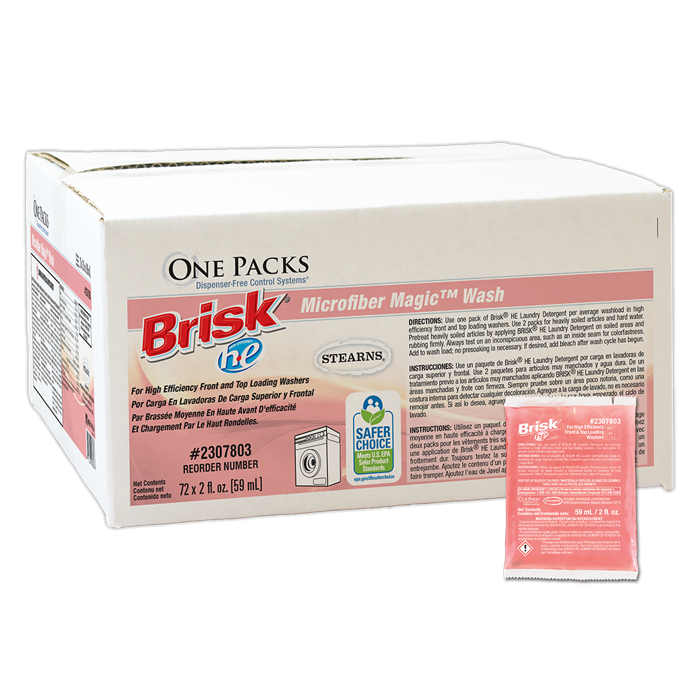 One Packs® Brisk® HE Microfiber Magic™ Wash Laundry Detergent