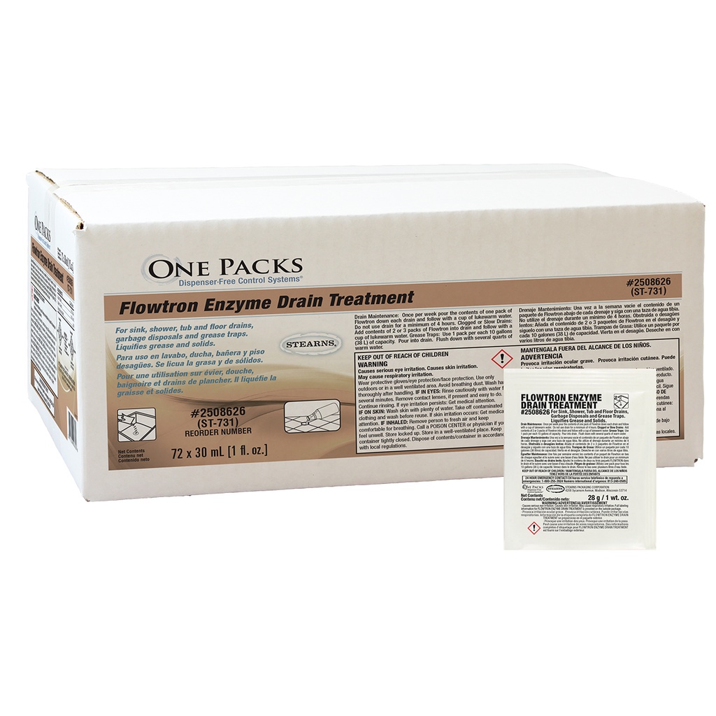 One Packs® Powdered Flowtron Enzyme Drain Treatment