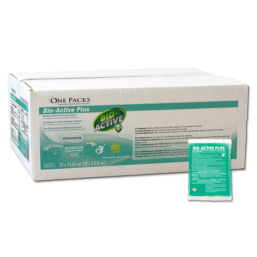 One Packs® Bio-Active Plus no-rinse enzyme all-purpose cleaner
