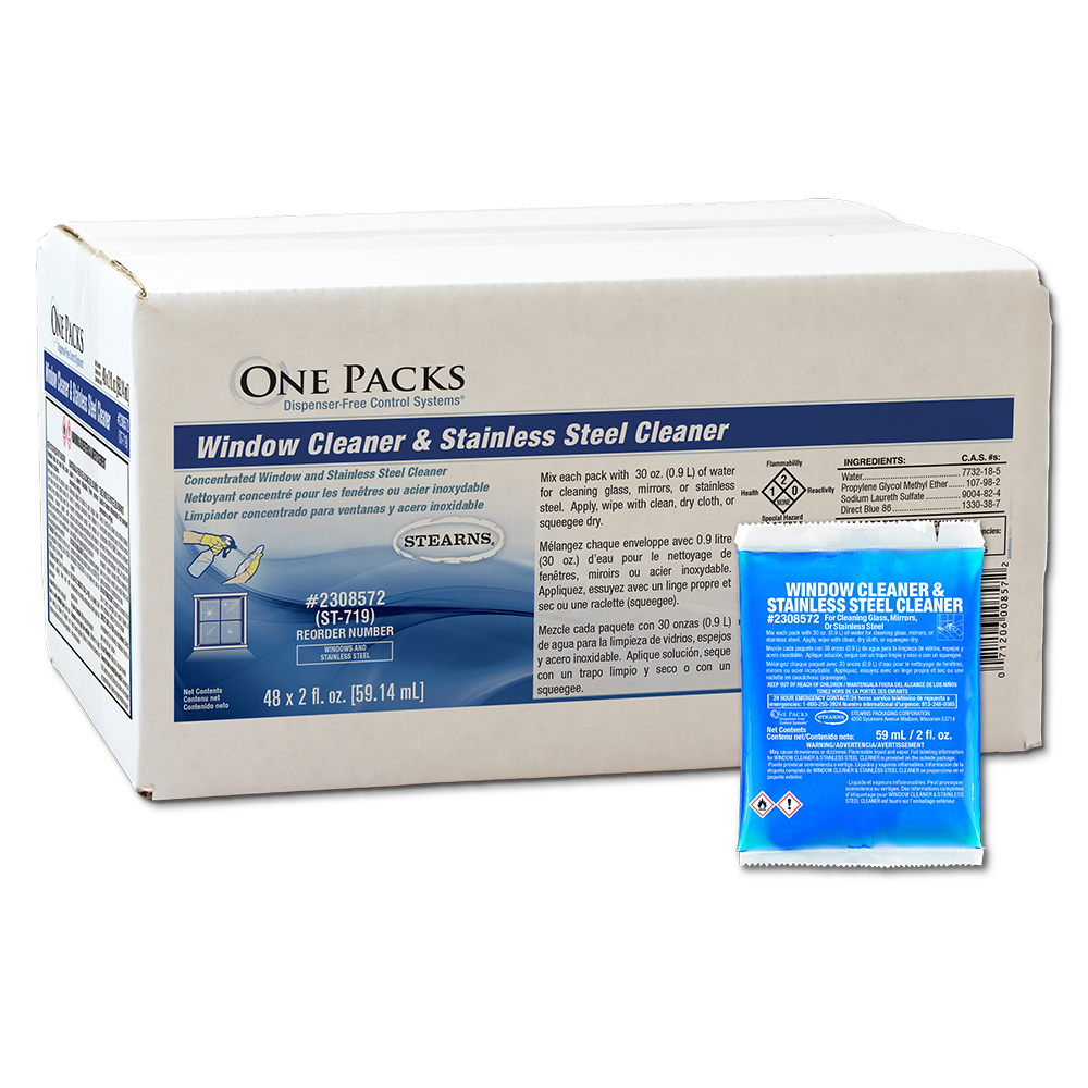 One Packs® Window Cleaner & Stainless Steel Cleaner