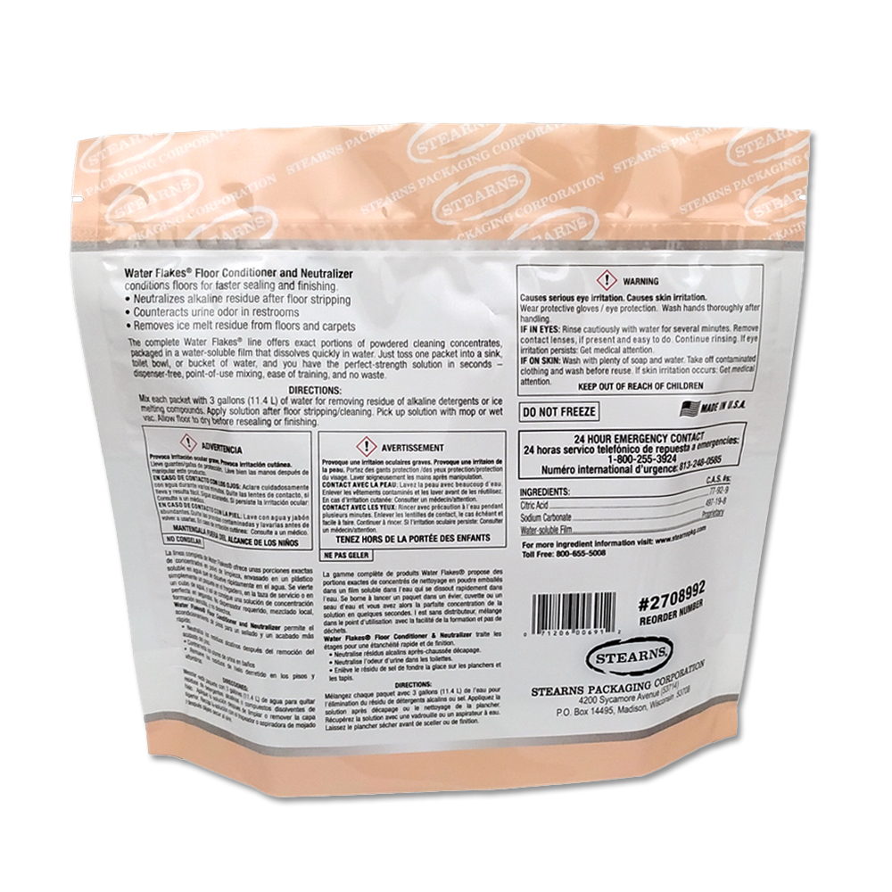 Water Flakes® Floor Conditioner and Neutralizer in water soluble packets