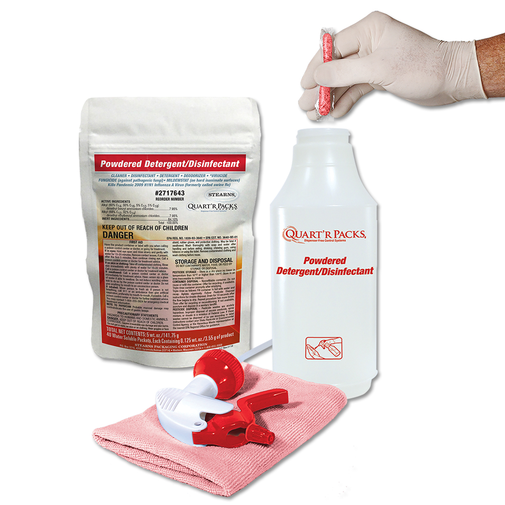 Quart’r Packs® Express Powdered Detergent/Disinfectant