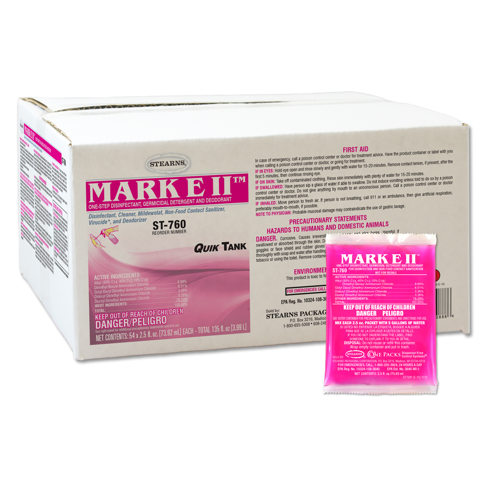 Quik Tank® Mark E II One-Step Disinfectant, Germicidal Detergent, and Deodorant