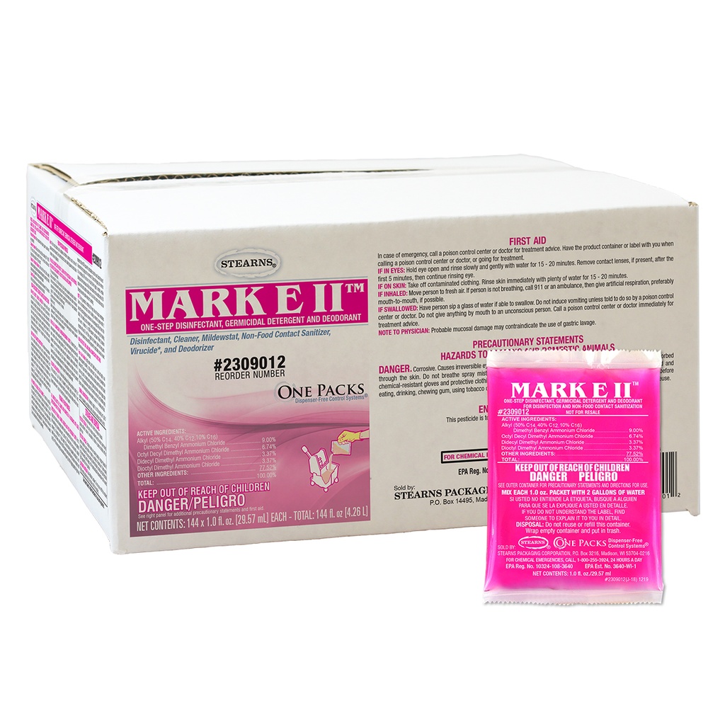 One Packs® Mark E II One-Step Disinfectant, Germicidal Detergent, and Deodorant