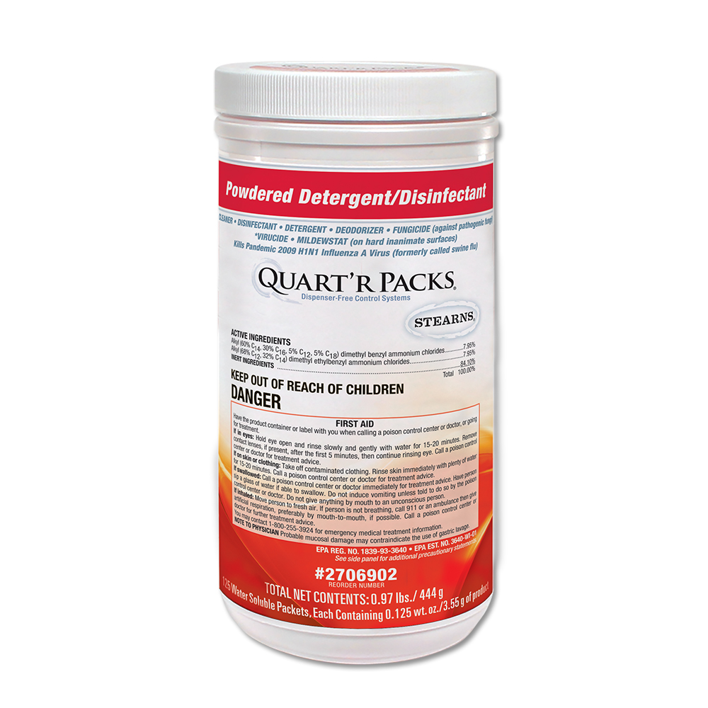 Quart’r Packs® Powdered Detergent/Disinfectant