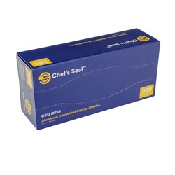 Chef's Seal FOIL WRAP POP-UP 12"x10.75" SHEET INTERFOLDED ALUMINUM - 3000/CASE 