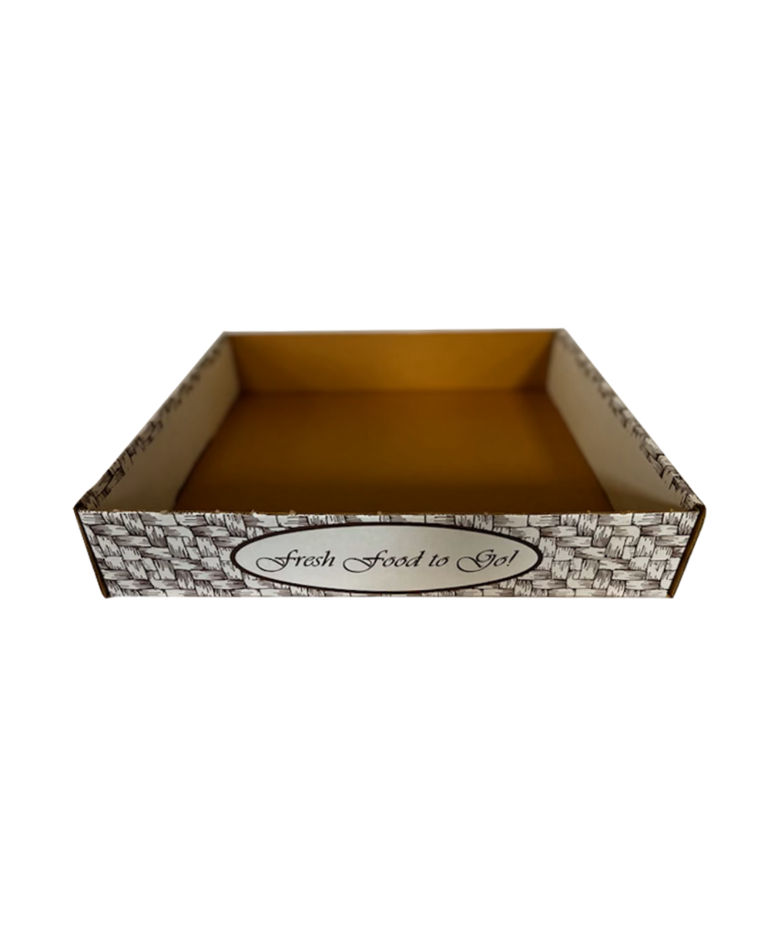 TRAY 12"X15"X3" LARGE PAPER BOARD KRAFT OPEN TOP CURROGATED TAKE OUT RECTANGULAR RECYCLABLE - 50/BUNDLE