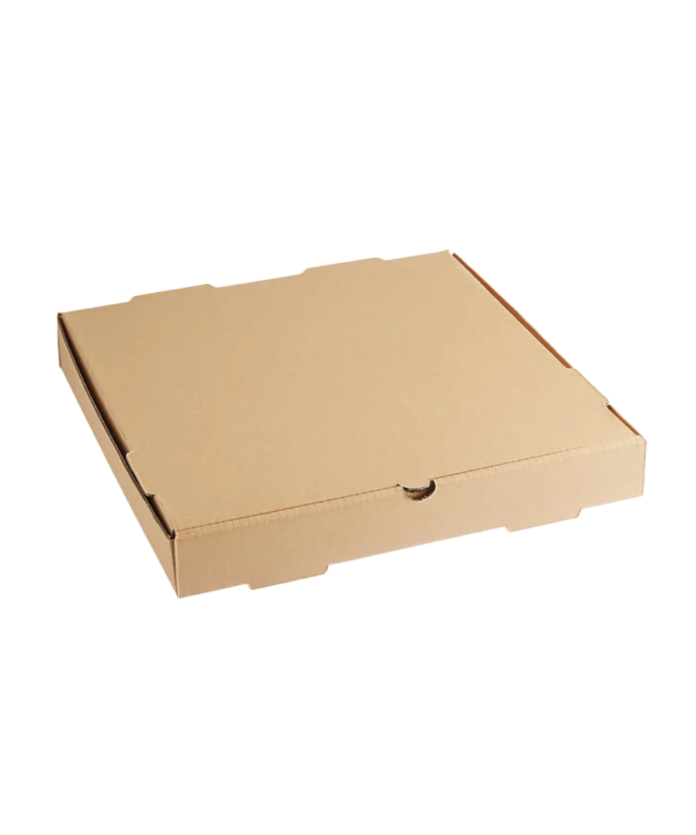 PIZZA BOX B-FLUTE 14"x14" BROWN PLAIN - 50/PK