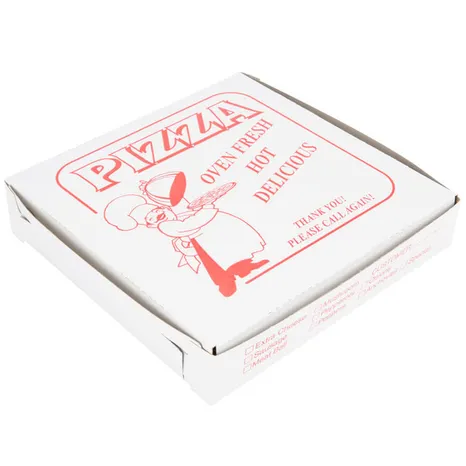 PIZZA BOX 8"x8"x1.5" CLAY-COATED PAPERBOARD WHITE - 100/PK