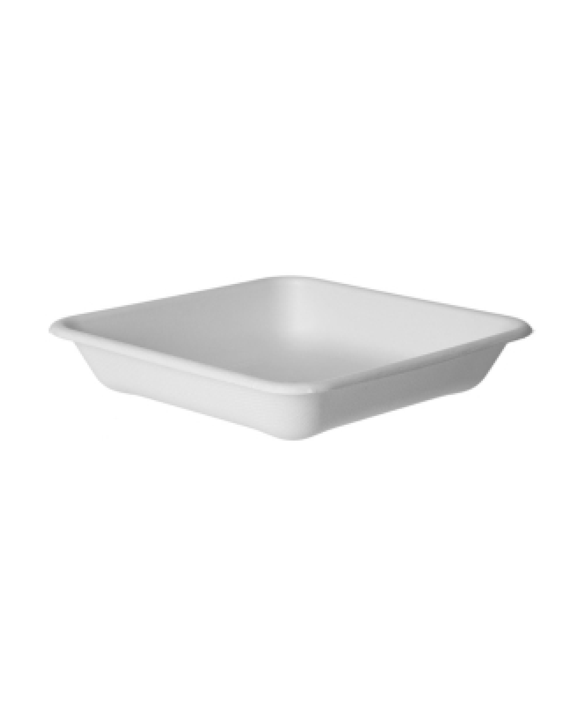 CONTAINER 41.8oz 8" SQUARE 1-COMPARTMENT SUGARCANE Vanguard™ WorldView™ PFAS-FREE RENEWABLE COMPOSTABLE TAKE-OUT - 200/CASE