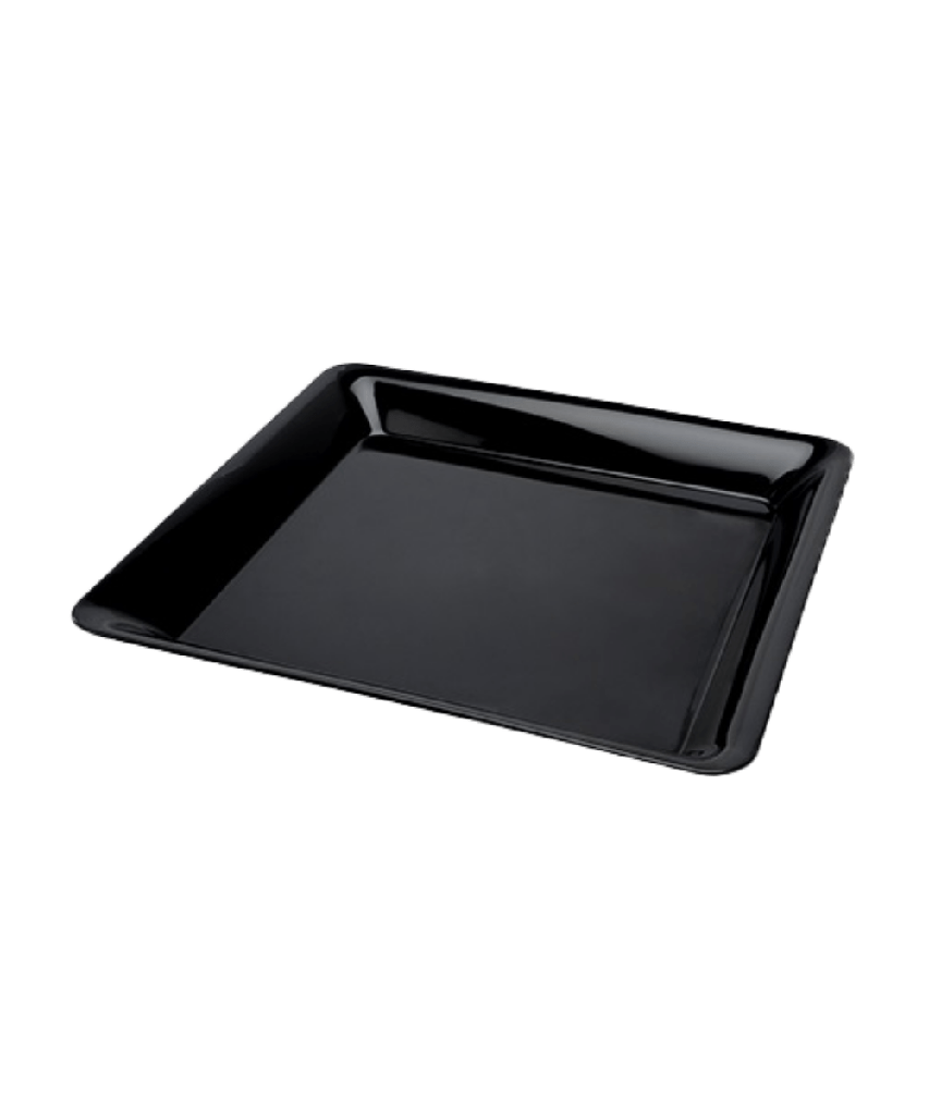 CATERING TRAY 16"X16" PLASTIC BLACK SQUARE SERVING PLATTER - 20/CASE