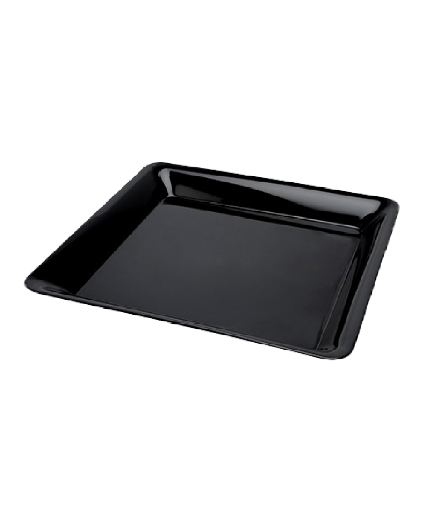 CATERING TRAY 18"X18" PLASTIC BLACK SQUARE SERVING PLATTER - 20/CASE