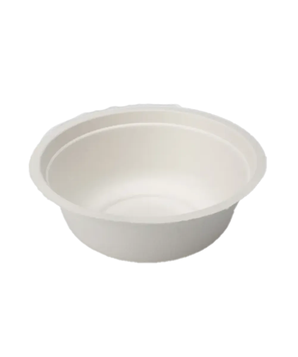 FOOD BOWL FIBER 12oz ROUND WHITE SUGARCANE COMPOSTABLE - 1000/CASE