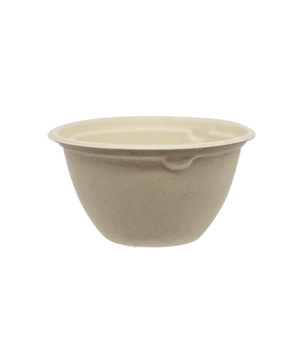 FOOD BOWL 6oz ROUND NATURAL FIBER COMPOSTABLE - 1000/CASE