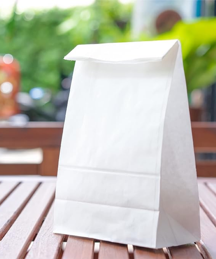 BAG PAPER 6# WHITE 6''x3 5/8"x11 RECYCLABLE - 500/CASE