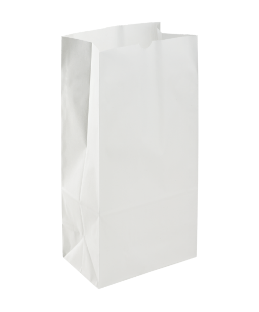 BAG PAPER 8# WHITE RECYCLABLE - 1000/CASE