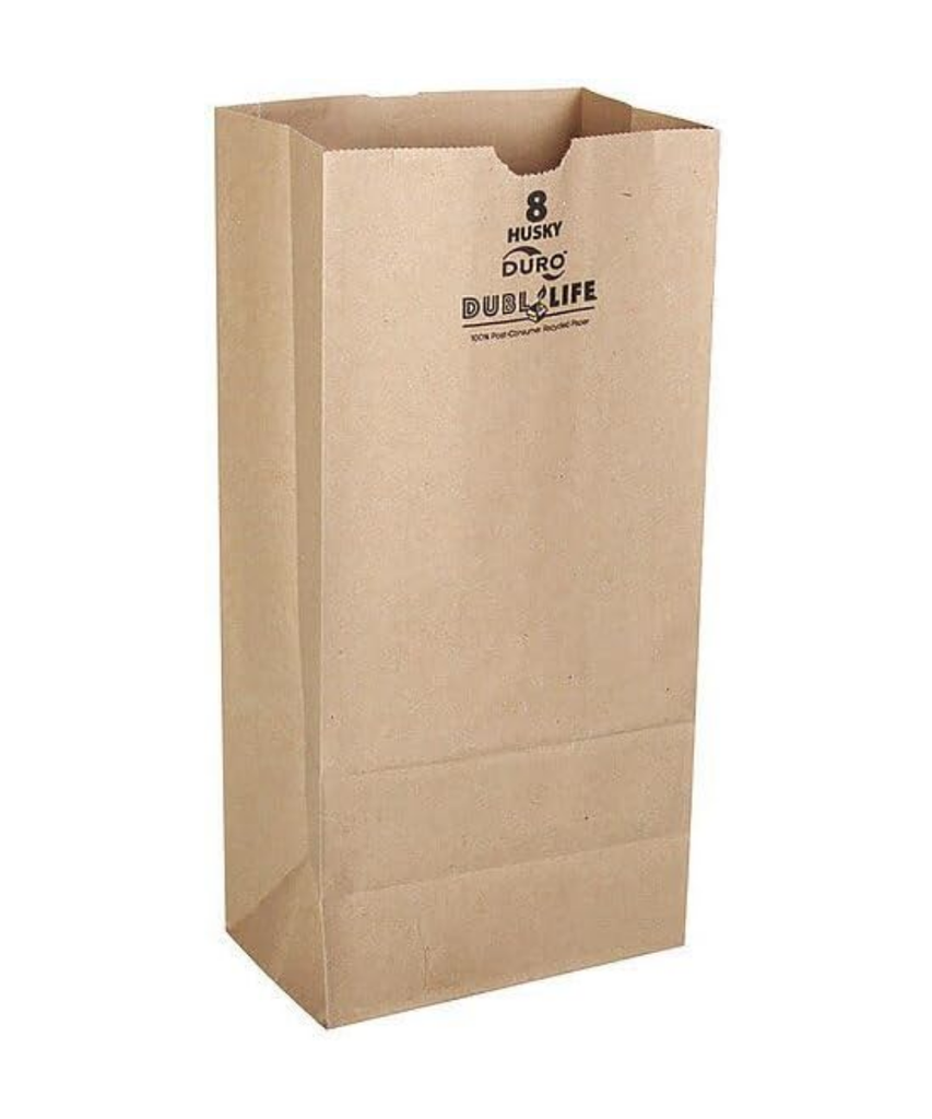 BAG PAPER 8# BROWN HUSKY HEAVY RECYCLABLE - 400/CASE