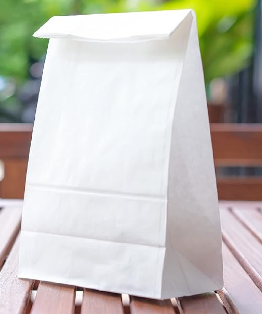 BAG PAPER 16# WHITE RECYCLABLE - 500/CASE