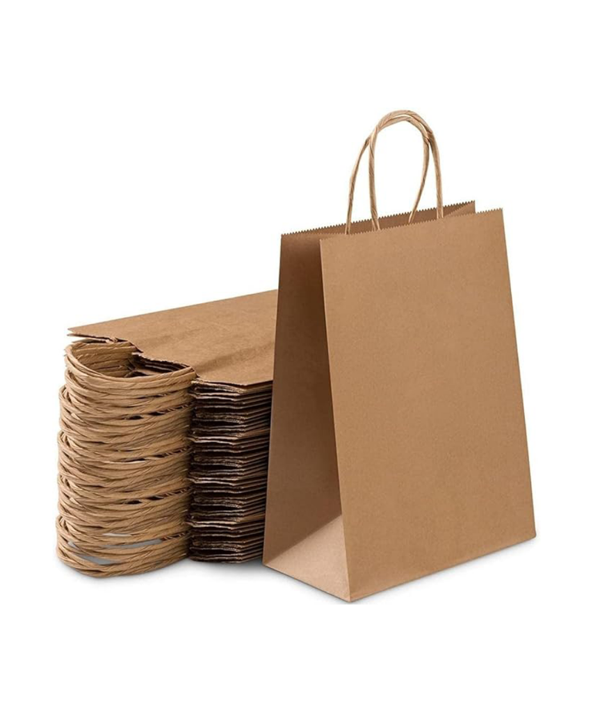 BAG PAPER X-HVY KRAFT BISTRO 12"X7"X12" w /TWIST HANDLE RECYCLABLE - 250/BOX